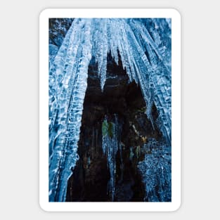 Icicles on mountain wall Sticker